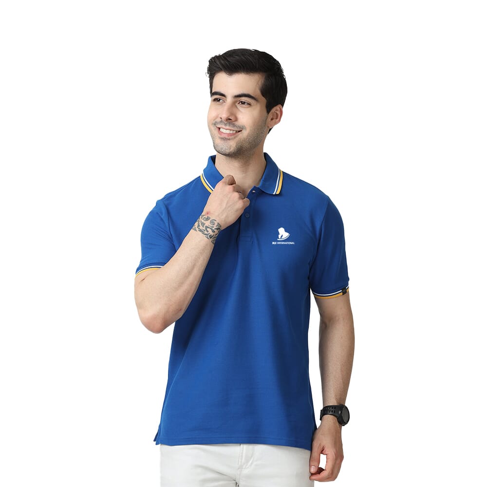 Marks & Spencer Polo T-shirt Royal Blue with Yellow & White Tipping
